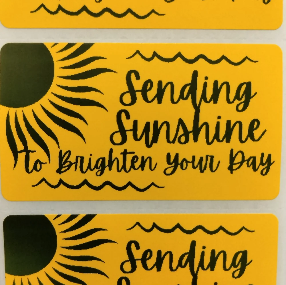 💙100 Sending Sunshine- Shipping Labels Thermal Packaging Stickers 2.25